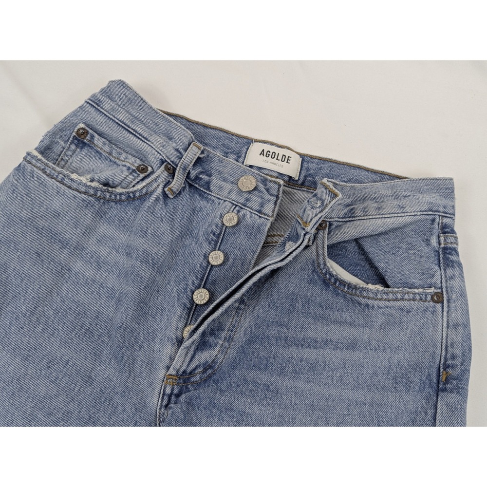 Agolde 90s High Rise Loose Fit Jeans Womans 24 Lite Wash Denim 26x31